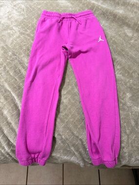 Jordan Kids Bright Pink Joggers with White Jumpman